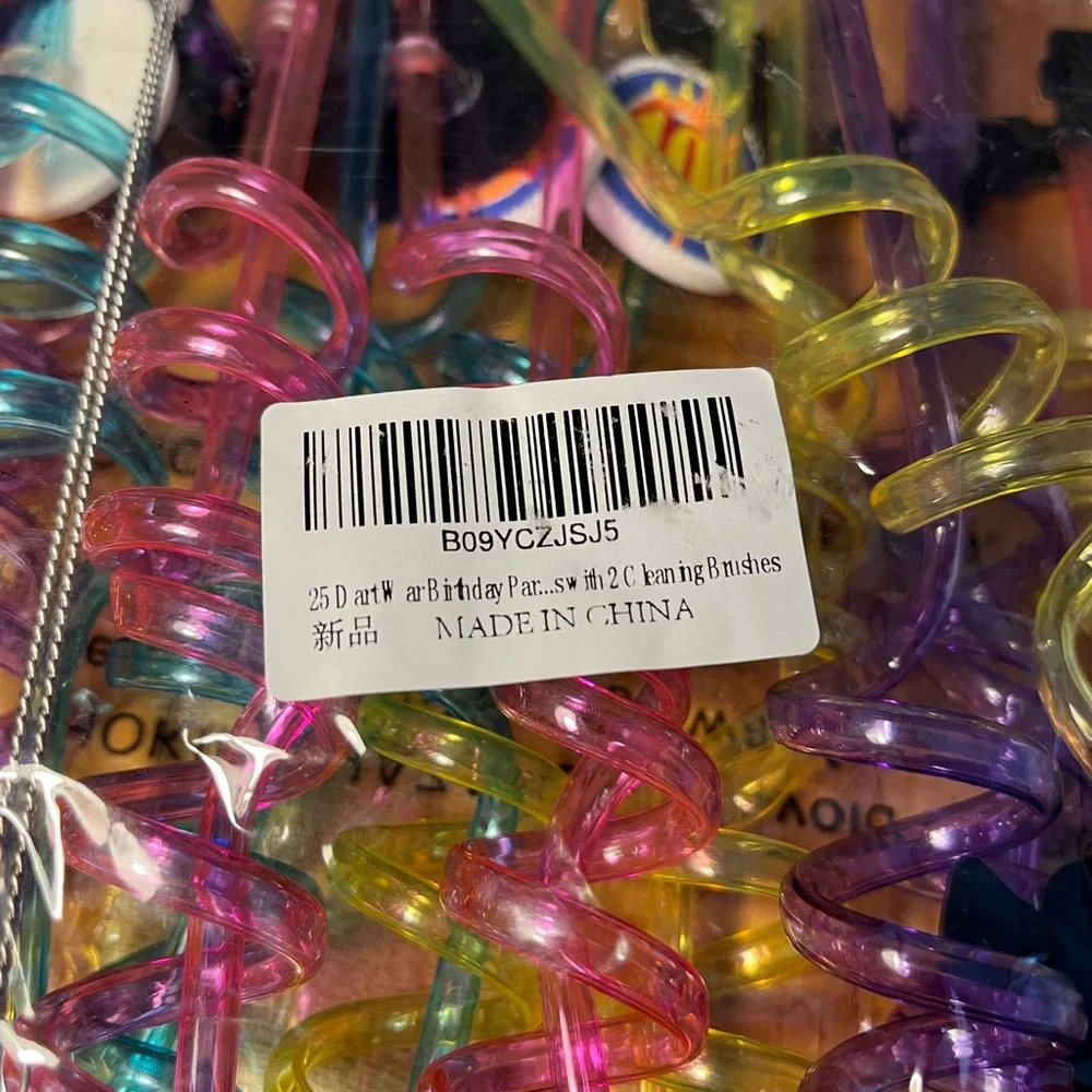 Nerf Colorful Spiral Straws Set of 25